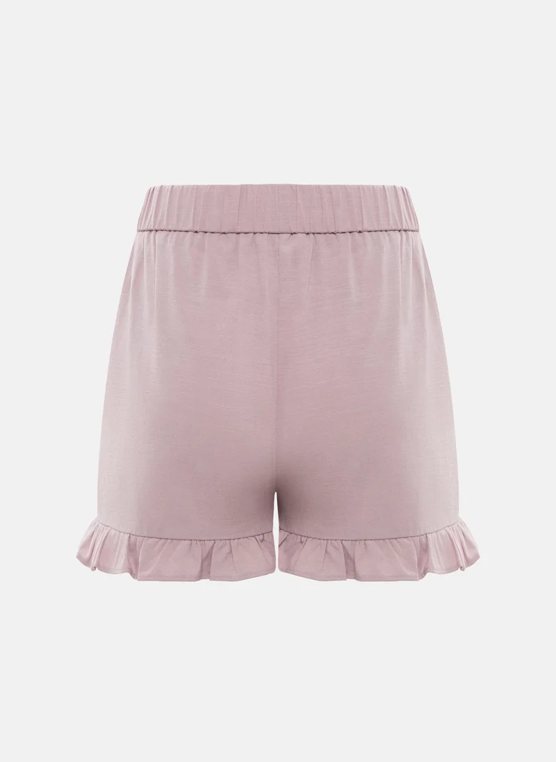 Lichi  Mini shorts with ruffles at the cuffs for Women | Best Price UAE