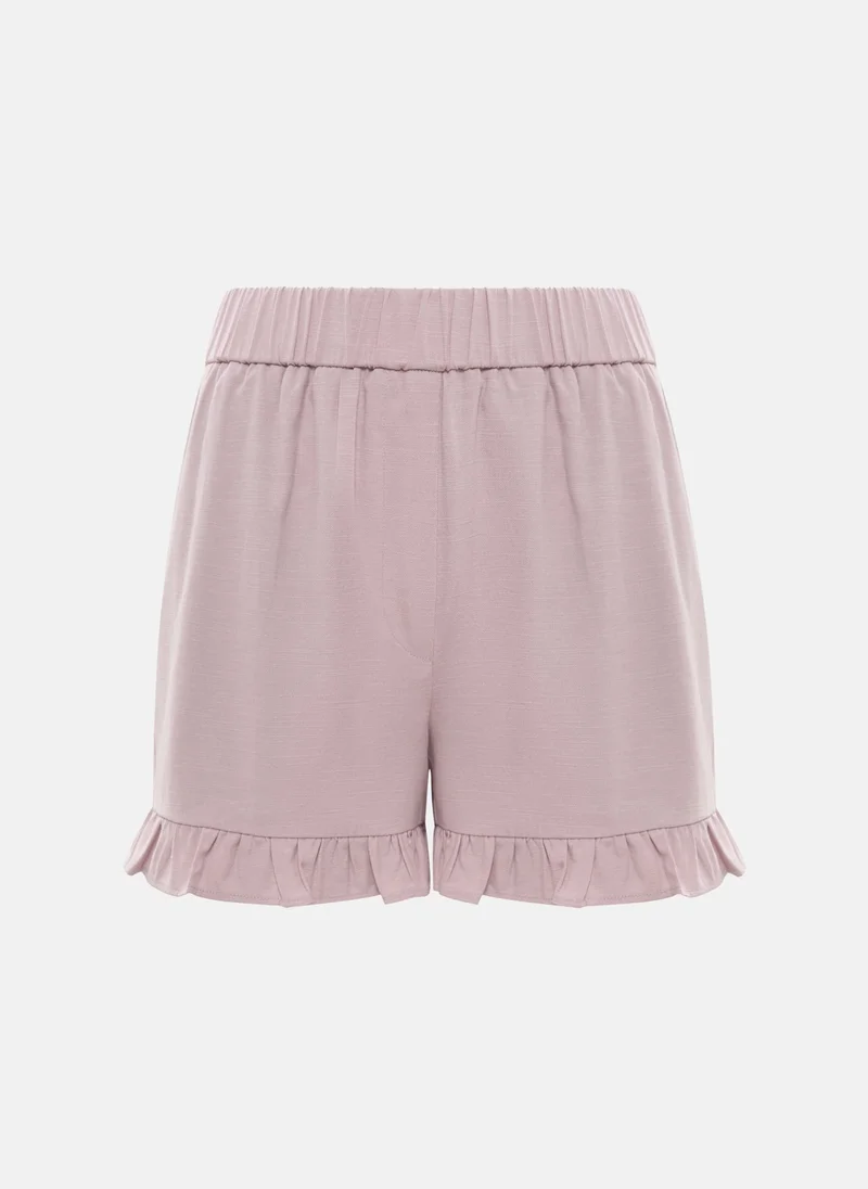 Lichi Mini shorts with ruffles at the cuffs