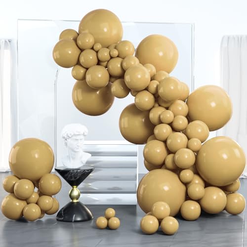 PartyWoo Tan Balloons 100 pcs Different Sizes of 18 12 10 5 Inch Light Brown Neutral Boho Coffee Balloon Arch Kit Garland for Wedding Baby Shower Safari Woodland Birthday Party Decorations TanF19 - Image 1