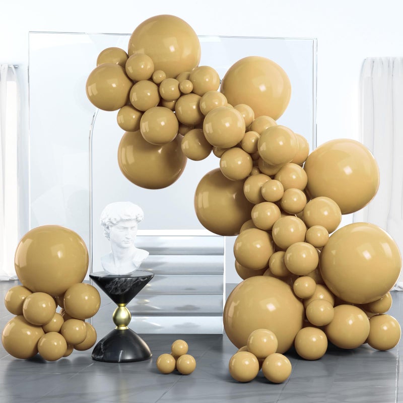 PartyWoo Tan Balloons 100 pcs Different Sizes of 18 12 10 5 Inch Light Brown Neutral Boho Coffee Balloon Arch Kit Garland for Wedding Baby Shower Safari Woodland Birthday Party Decorations TanF19 - Image 3