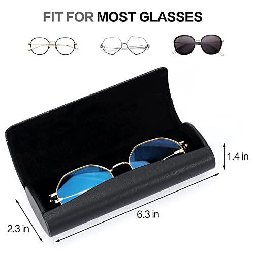 Vemiss Hard Shell Eyeglass Cases, Lightweight Portable Glasses Case for Women Men (P-black) - Image 2