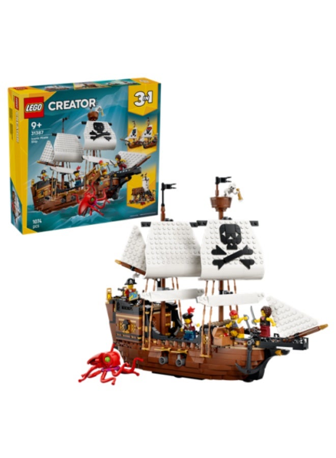 LEGO Iconic Pirate Ship Building Set - Image 1