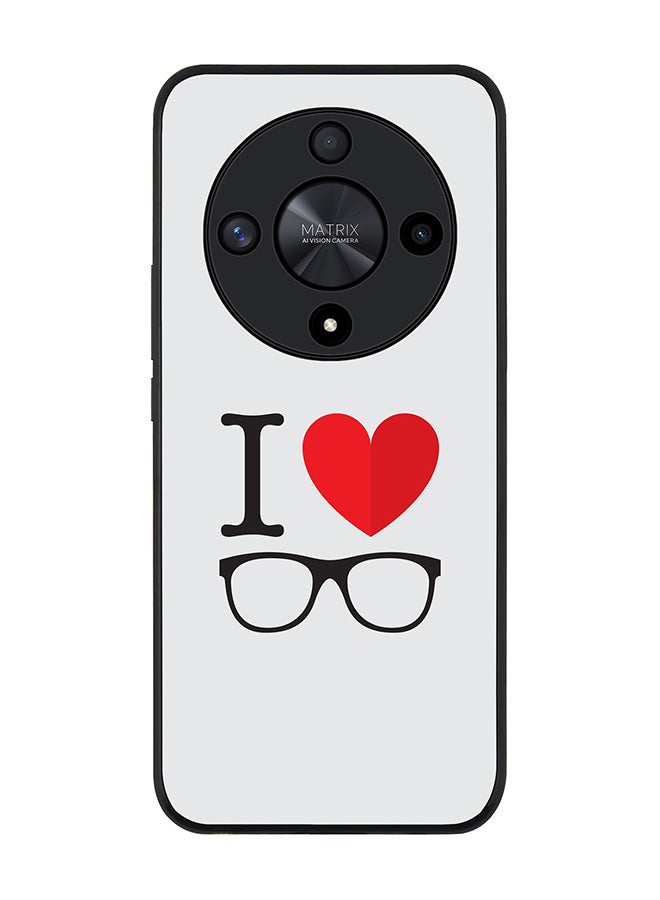 Stylizedd Rugged Black edge case for Honor X9b, Slim fit Soft Case Flexible Rubber Edges Anti Drop TPU Gel Thin Cover- I Love Glasses - Image 1