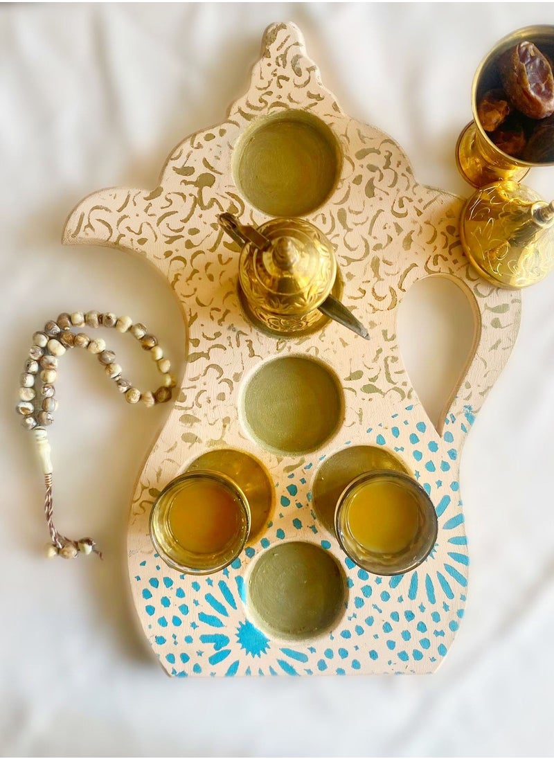 Handmade Coffee Pot Shaped Handmade Tray for Drinks  - Image 1