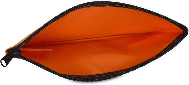 DALIX Bank Bags Money Pouch Securi Deposit Utility Zipper Coin Bag Orange 2 Pack - Image 3