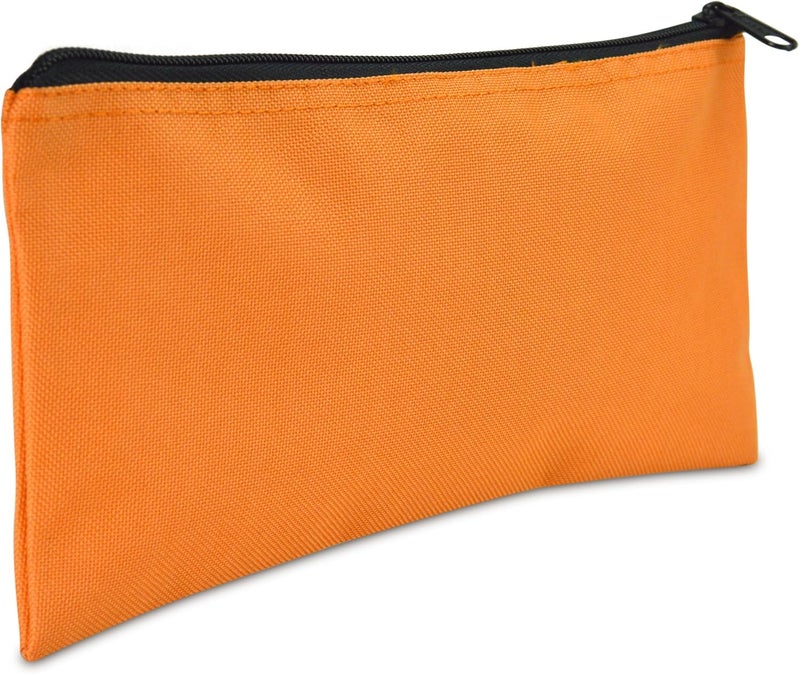 DALIX Bank Bags Money Pouch Securi Deposit Utility Zipper Coin Bag Orange 2 Pack - Image 2