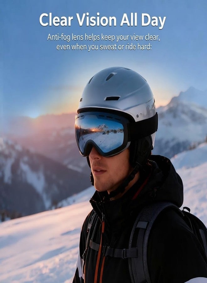 ROMRLD Ski Goggles for Beginners & Casual Skiers, Anti-Fog Spherical Snow Goggles with UV Protection, Wide Field of View, Comfortable Fit & Helmet Compatible - Image 2