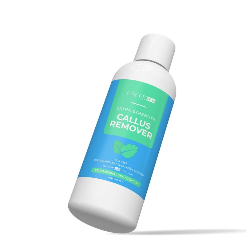 Cacee Callus Remover for Feet 8oz, Gel Formula with Mint Eucalyptus Scent, Works Great with Foot Scrubber, Foot File, or Pumice Stone, Callous or Corn Remover - Image 1