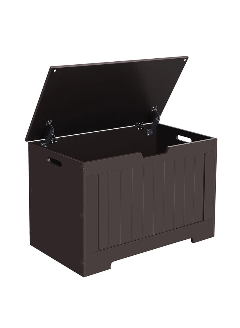 VASAGLE VASAGLE Storage Chest 299 Inches Width Storage Bench Entryway Bench with 2 Safety Hinges Shoe Bench Farmhouse Style for Entryway Bedroom Living Room Espresso Brown ULHS11BR 