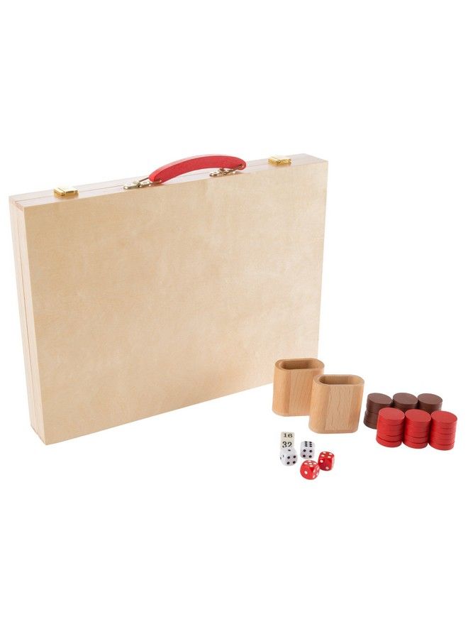 هاي! بلاي! مجموعة كاملة من لعبة طاولة الزهر الخشبية مع لوح قابل للطي للتخزين ومقبض محمول وملحقات لعبة كاملة للبالغين والأطفال (80Hchbk) - Image 4