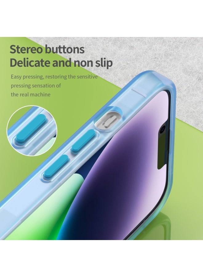 Drop-resistant, reinforced plastic back cover compatible with iPhone 16  - Blue - Image 3