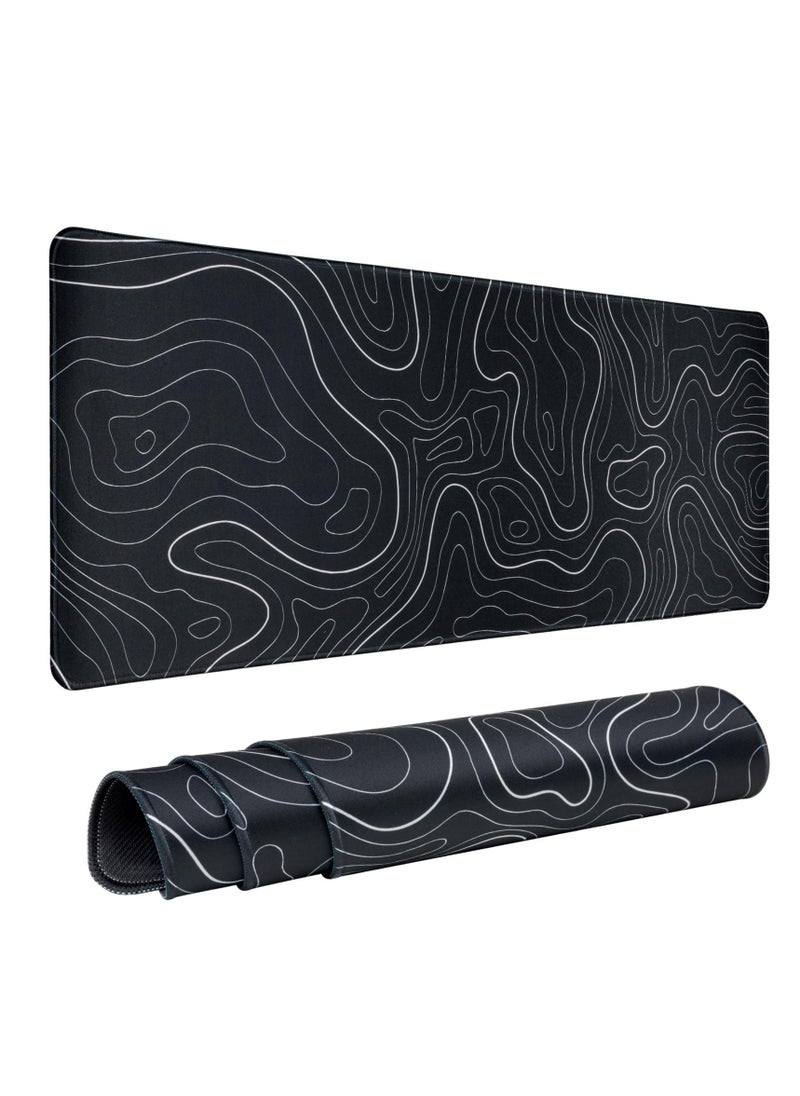 Flash Hawk Large Mouse Pad 900*400mm Size,Anti-Skid Gaming Mouse Pad Office Desk Mat Desk Pad for Computers Laptop Black/White  - Image 1