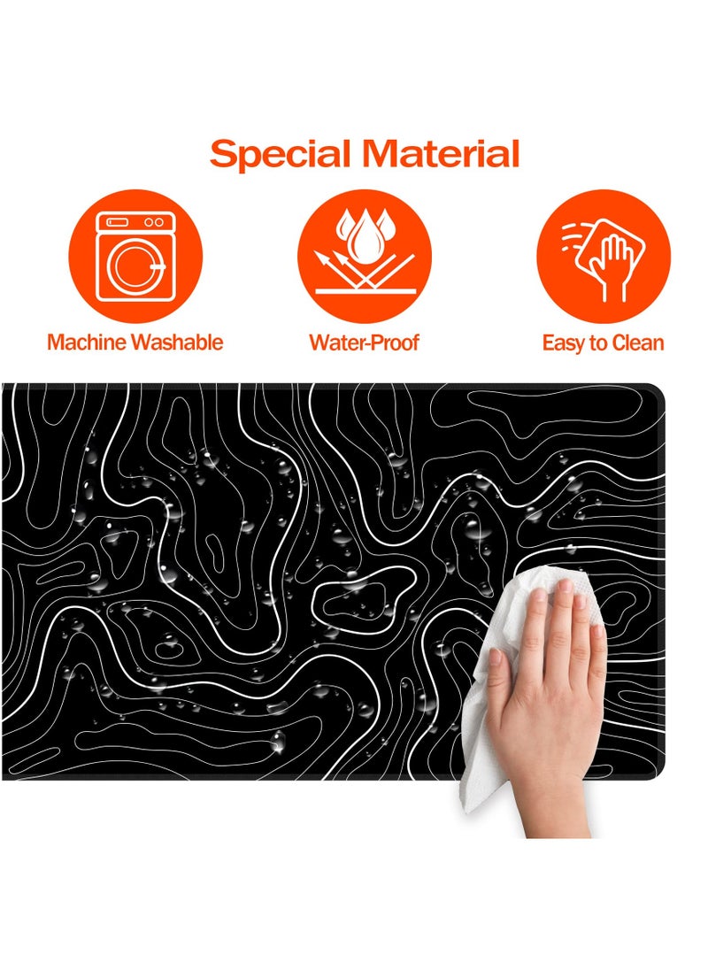 Flash Hawk Large Mouse Pad 900*400mm Size,Anti-Skid Gaming Mouse Pad Office Desk Mat Desk Pad for Computers Laptop Black/White  - Image 4