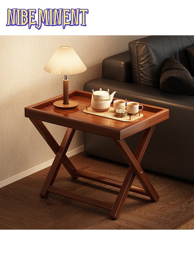 NIBEMINENT 1pc Foldable Coffee Table with Bamboo Frame & Acrylic Top - Space-Saving Design, No Assembly Required, Classic Style for Living Room, Bedroom, Bay Window, Bedside - Durable & Easy-Clean Furniture, Coffee Table for Living Room, Bedroom Nightstand, Minimalist Table, Easyclean Surface - Image 2