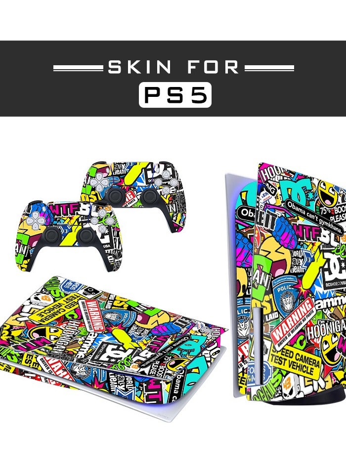 Suitable For Sony PS5 Sticker Optical Drive PS4 Game Console Full Body Sticker Handle Anti Slip Sticker PS5 Film - Image 1