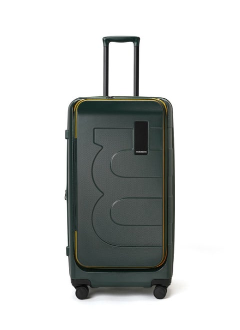 MOKOBARA The Em Access Trunk Luggage Polycarbonate Large 8 Spinner Wheel Trolly Hardsided Suitcase With Built In Tsa Lock Travel Suitcase (Green)