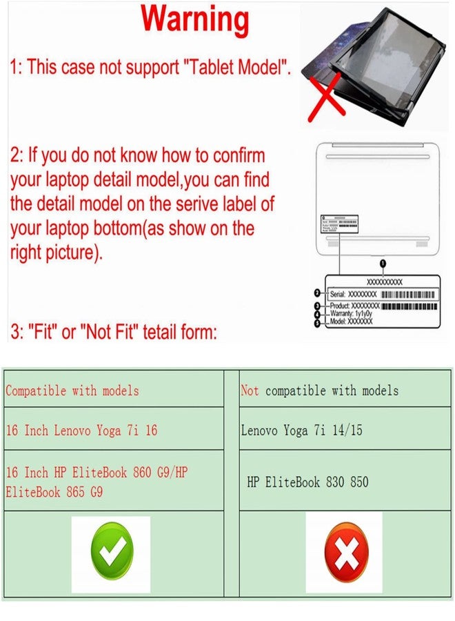 Alapmk Protective Case for Lenovo Yoga 7i 2-in-1 16 Gen 9/Yoga 7i 16 Gen 8 &case for HP EliteBook 860 G11/ EliteBook 860 G10/ProBook 460 G11/EliteBook 660 G11 16"[Not fit Yoga 7i 14/15],Black - Image 3