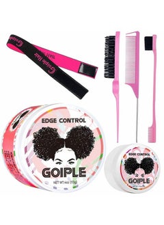 Edge Control Wax For Women Strong Hold Nongreasy Edge Control Smoother Edge Tamer Edge Wax Styling Tamer Edge Control For Black Hair No Flaking White Residue Edge Control Set (Sweet Peach)