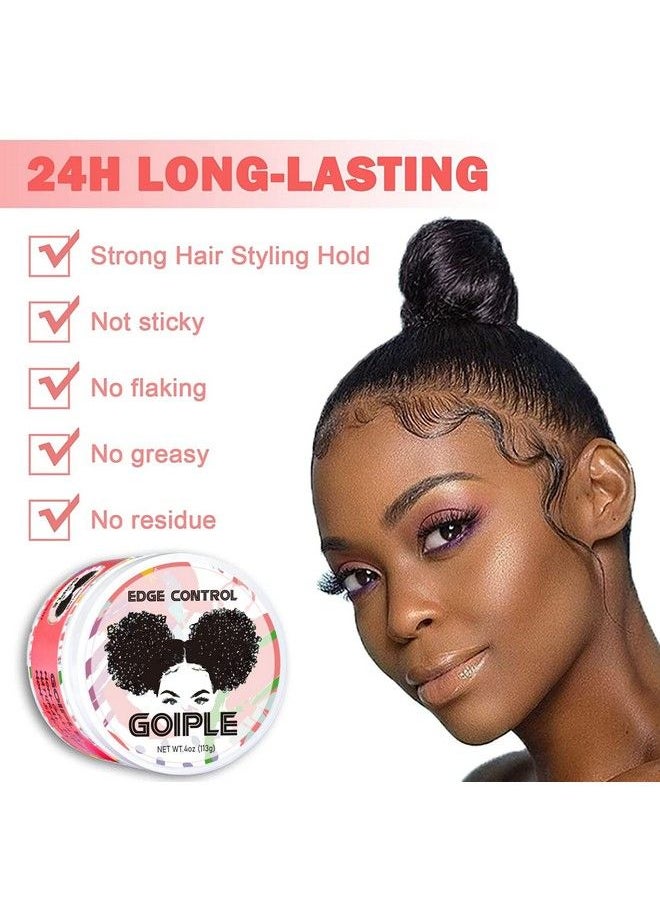 Goiple - Edge Control Wax For Women Strong Hold Nongreasy Edge Control Smoother Edge Tamer Edge Wax Styling Tamer Edge Control For Black Hair No Flaking White Residue Edge Control Set (Sweet Peach) - Image 1