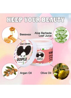 Goiple Edge Control Wax For Women Strong Hold Nongreasy Edge Control Smoother Edge Tamer Edge Wax Styling Tamer Edge Control For Black Hair No Flaking White Residue Edge Control Set (Sweet Peach)  - Image 3
