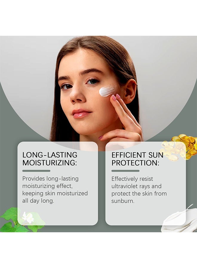 OUHOE Moisturizing And Translucent Sunscreen，Silky Moisture Sunscreen, Korean SPF 50+ PA++++ Clear Filter Sun Essence, Moisture Daily Sunscreen, No White Cast&Sticky, Hydrating, Moisturizing,Light Finish Universal Sun Essence for All Skin 50G - Image 4