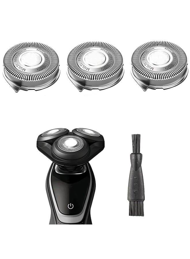 Suleto SH50/52 Replacement Heads Compatible with Philips Series 5000 Electric Shaver, Sh50 Replacement Blades Head Compatible with Norelco Series 5000, ATXX(S5xxx), PTXX (PT8xx, PT7xx) 3-Pack W/Brush - Image 1