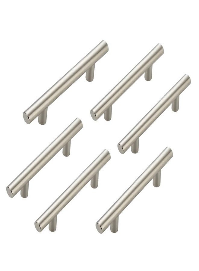 ELITONE Stainless Steel 'Round H' Type Cabinet Handle Pull for Kitchen and Wooden Furniture Doors/Drawers/Cupboard|Pack of 6,Brushed Nickel | 4 Inch - Image 1