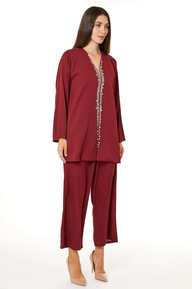Moistreet V-Neck Top & Pant Set