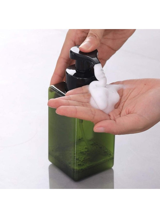 Foaming Soap Dispenser, 450ml (15oz) Refillable Pump Bottle for Liquid Soap, Shampoo, Body Wash (2 Pcs) (Green) Brand: UUJOLY - Image 3
