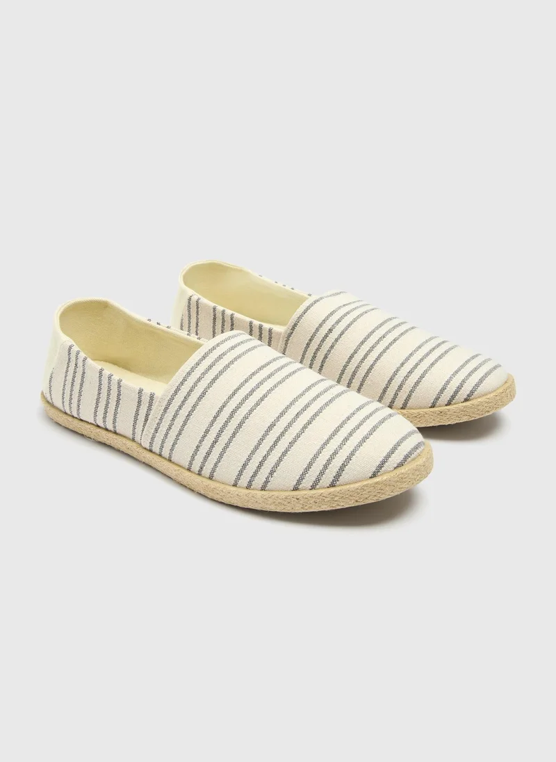 Matalan Grey Stripe Espadrille Sandals