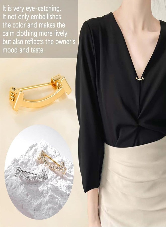 Buildcon 4 Pcs Brooch Pin for Women, Elegant Saree Brooch and Safety Pin Set, Secure Scarves Cardigans Shawls, Fashion Accessories for Bridal Wedding Formal Occasions - Image 5