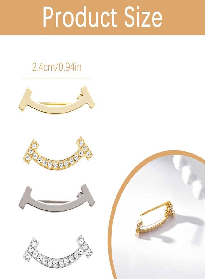 Buildcon 4 Pcs Brooch Pin for Women, Elegant Saree Brooch and Safety Pin Set, Secure Scarves Cardigans Shawls, Fashion Accessories for Bridal Wedding Formal Occasions - Image 2