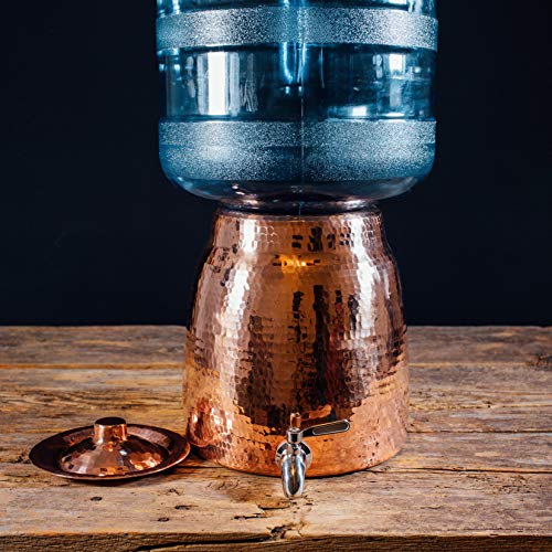 Sertodo Copper Niagara Water Dispenser | 100% Pure Copper, Heavy Gauge, Hand Hammered | 2+ Gallons Capacity, Holds 2 - 5 Gallon Water Jugs | Lid and Stainless Steel Spigot Included - Image 3