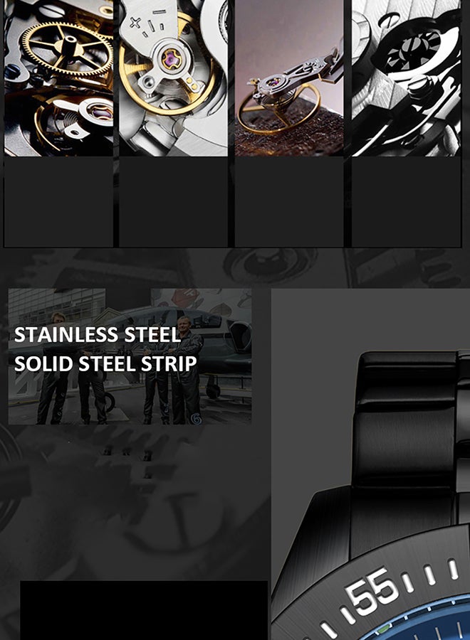 تيفيز ساعة يد بعقارب وسوار من الإستانلس ستيل للرجال - Image 5