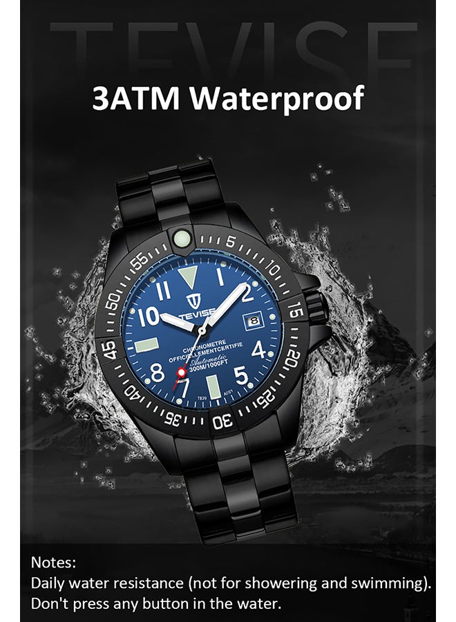 تيفيز ساعة يد بعقارب وسوار من الإستانلس ستيل للرجال - Image 3