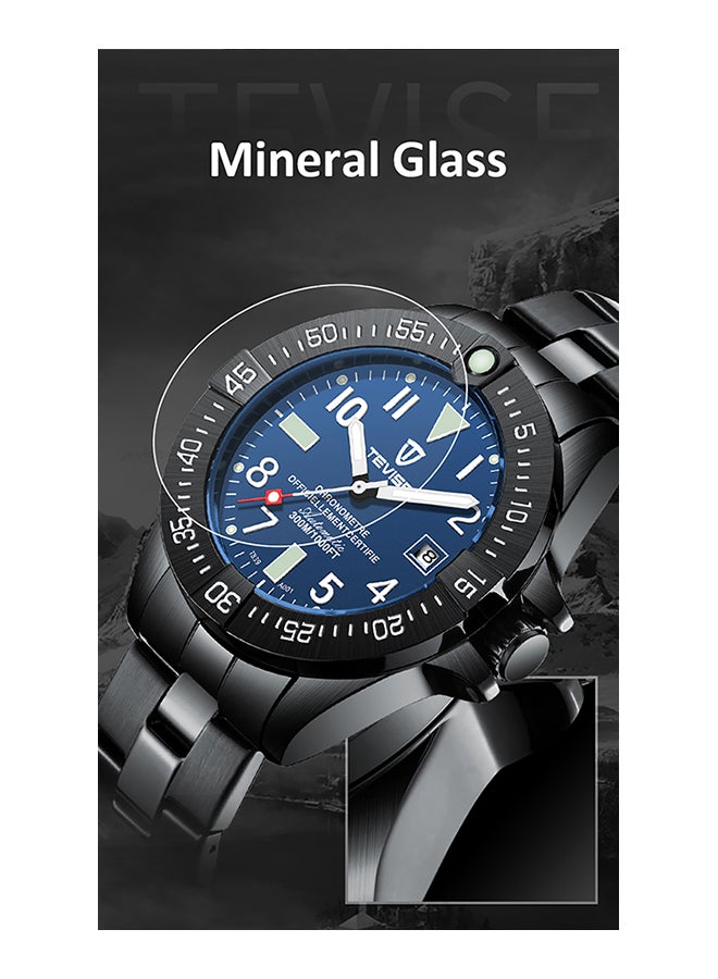 تيفيز ساعة يد بعقارب وسوار من الإستانلس ستيل للرجال - Image 4