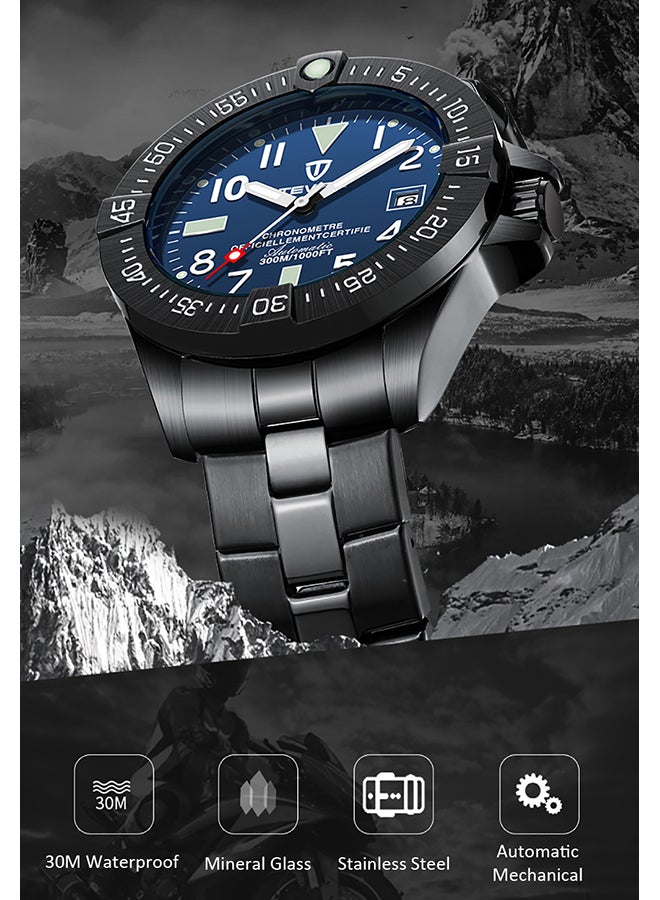 تيفيز ساعة يد بعقارب وسوار من الإستانلس ستيل للرجال - Image 2