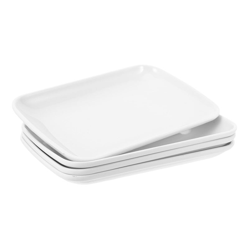 Melamine Rectangular Snack Plates 19x12cm 4pcs Set Lightweight Serving Trays For Party Dessert Breakfast - Image 2