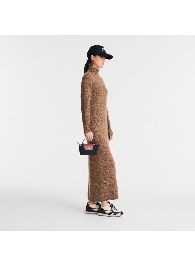 لونج شامب لو بليج الأصلي يأتي في حقيبة صغيرة مع مقبض وحزام الكتف قماش المعاد تدويره الأسود - Image 2