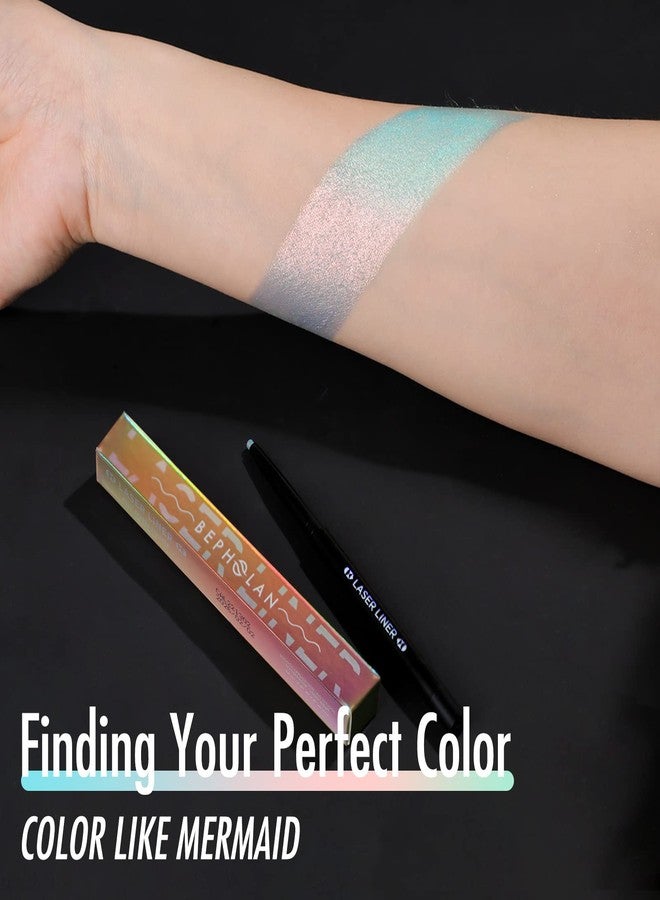 BEPHOLAN Pink Blue Eyeliner Pencil,2-in-1 Color Waterproof Glitter Gel Eye Liner Highligter,Mermaid Korean Makeup Waterline Eyeliner,Smudge Proof (FAIRY TALE) - Image 5