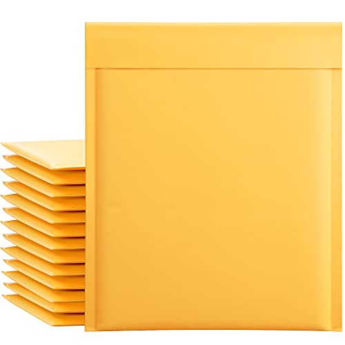 UCGOU Kraft Bubble Mailers 8.5x12 Inch 25 Pack Usable Size 8.5x11 Inch Yellow Padded Envelopes #2 Medium Mailing Packages Self Sealing Tear Resistant Boutique Bulk Shipping Bags for Makeup Supplies - Image 1