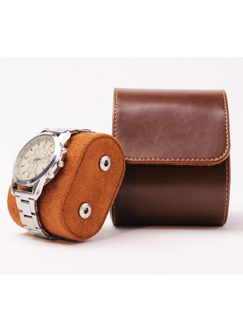 Sweet seven صندوق تخزين ساعات جلدية فاخرة للسفر - علبة ساعة واحدة للرجال - منظم ساعات للتخزين والعرض - مثالي للهدايا في المناسبات الخاصة مثل الذكرى السنوية وأعياد الميلاد - Image 1