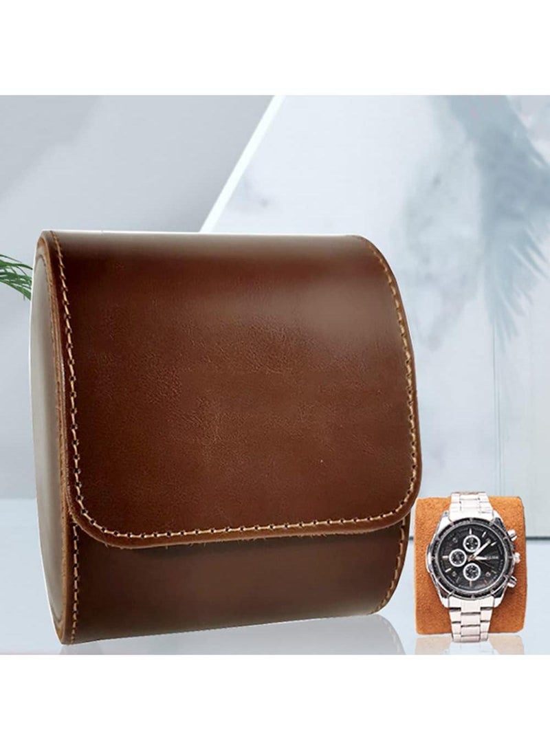 Sweet seven صندوق تخزين ساعات جلدية فاخرة للسفر - علبة ساعة واحدة للرجال - منظم ساعات للتخزين والعرض - مثالي للهدايا في المناسبات الخاصة مثل الذكرى السنوية وأعياد الميلاد - Image 2