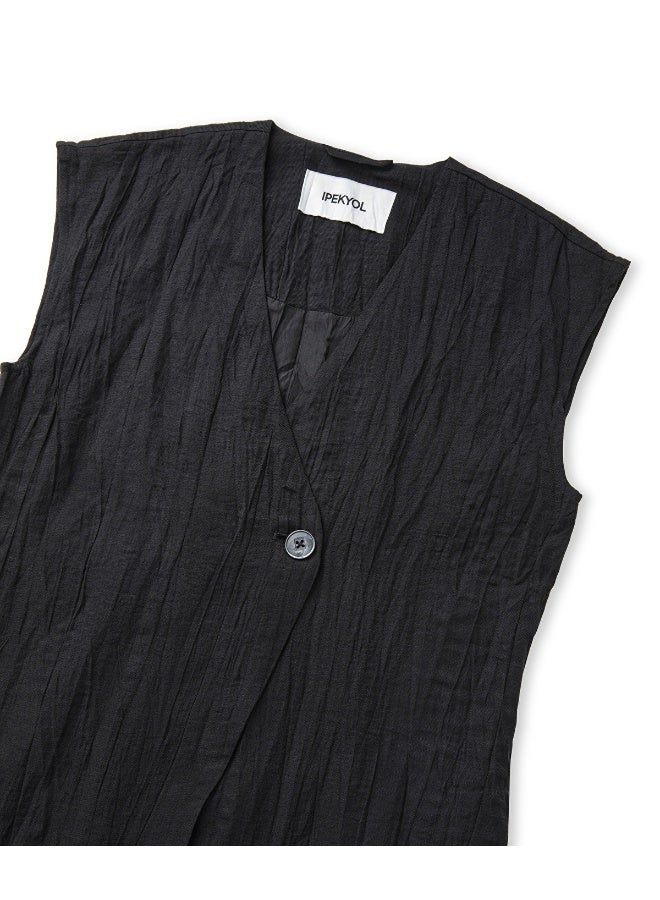 Ipekyol Crinkle-Effect Waistcoat  - Image 2