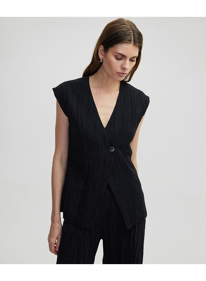 Ipekyol Crinkle-Effect Waistcoat  - Image 3