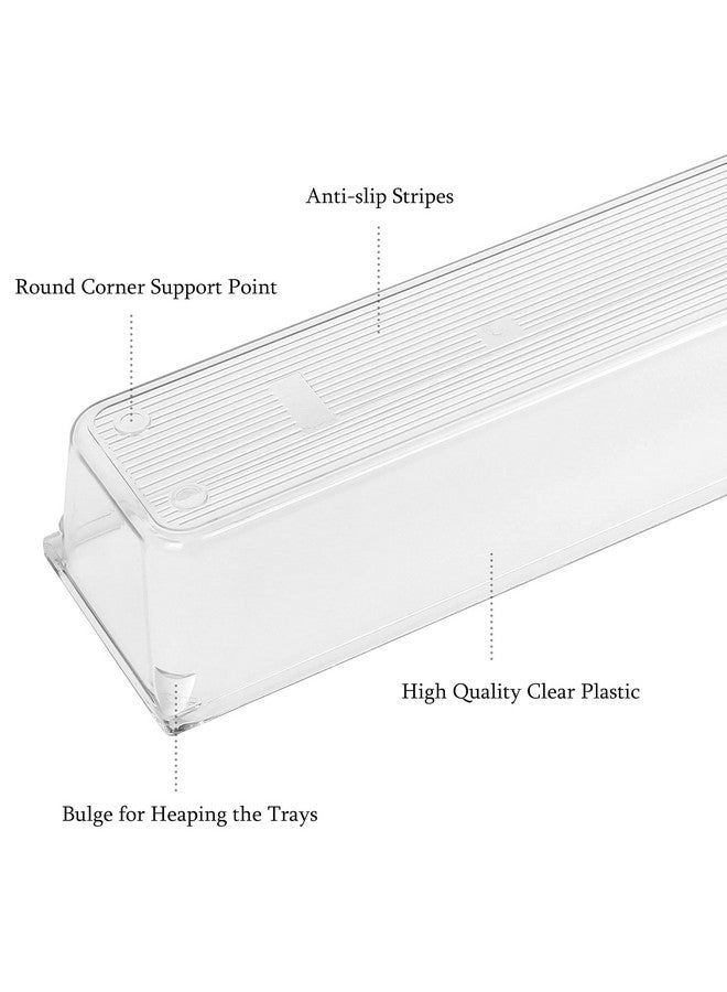 LotFancy 8 Pack Clear Plastic Drawer Organizers, Food Grade Storage Trays, Non-Slip Storage Bins for Kitchen Utensil, Silverware Cutlery, Bathroom, Office Desk, Makeup, Jewelry, 9.2''×3''×2'' - Image 4