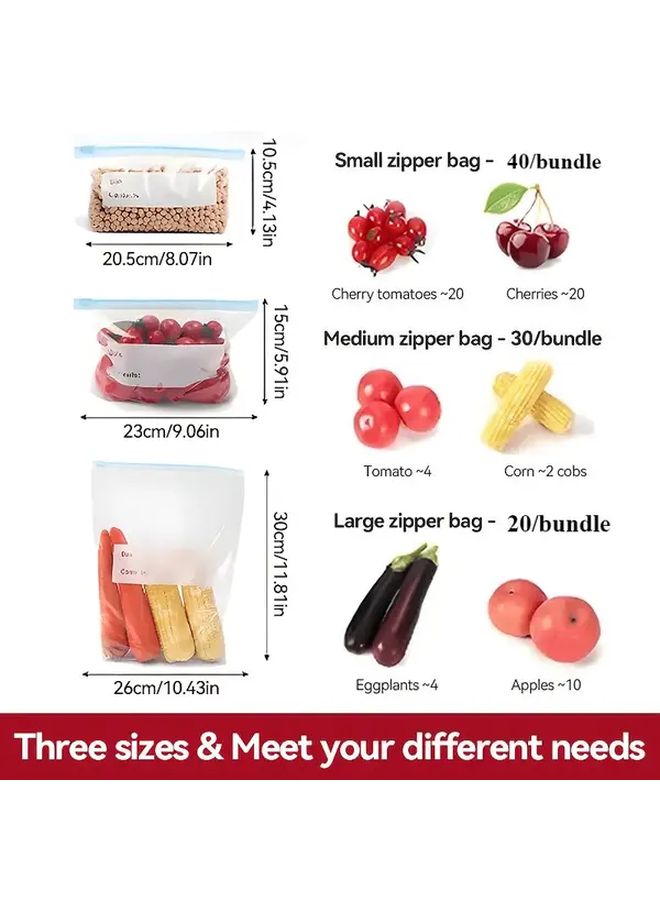 Durable Food Grade Zipper Sealing Bags Large Size 10 Pieces Reusable Storage Pouches - Image 4