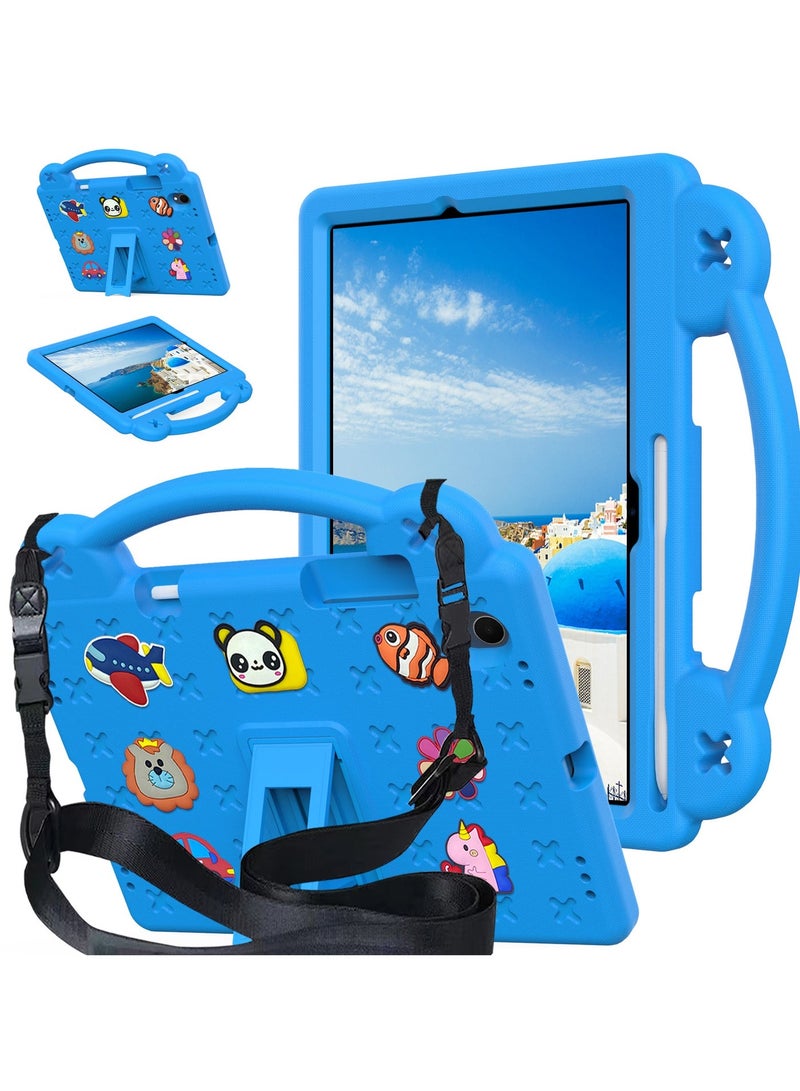 VKL Kids Case Compatible with Samsung Galaxy Tab S11 11 Inch 2025, Lightweight EVA Kids Friendly Shockproof Case Cover with Invisible Bracket, Handle and Shoulder Strap (Sky Blue) - Image 1