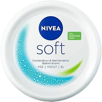 Nivea 3 × 200 مل كريم نيفيا سوفت المرطب للوجه والجسم واليدين بزيت الجوجوبا وفيتامين E - Image 2