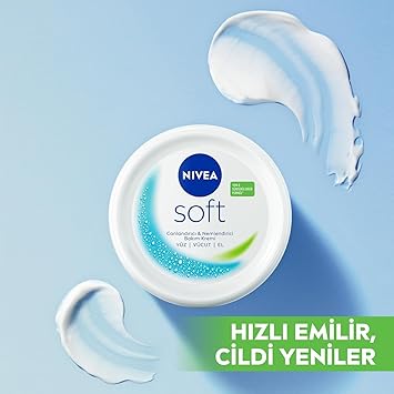 Nivea 3 × 200 مل كريم نيفيا سوفت المرطب للوجه والجسم واليدين بزيت الجوجوبا وفيتامين E - Image 3